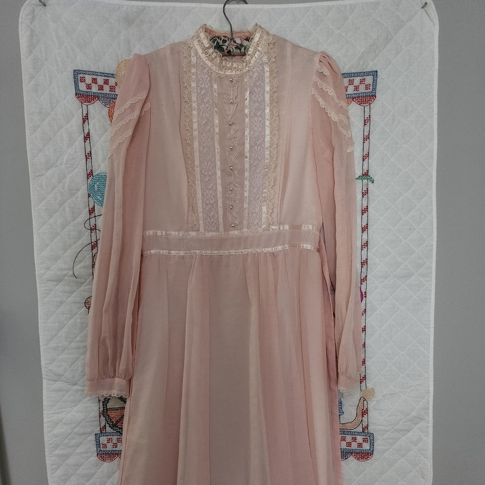 80s Gunne Sax Pink Victorian Revival